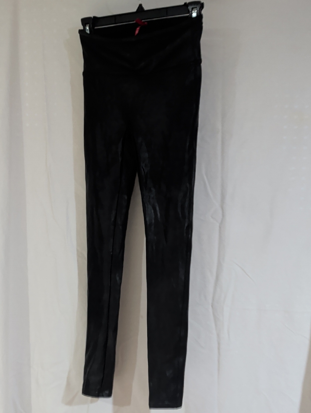 SPANX Black Leggings with Red Brand Tag